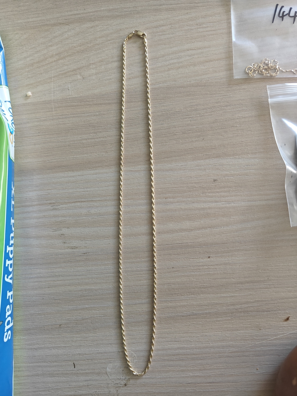 1.8mm Solid 14k Gold 24in Rope Chain Necklace